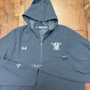 Under Armour Las Vegas Raiders 1/4 Zip Jacket Mens XL Oakland NFL Windbreaker